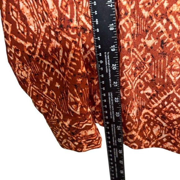 Calvin Klein Blouse Women's Small V-Neck Printed Long Sleeve Button Up Top - Picture 7 of 10